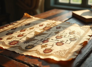 Les différences entre les arbres généalogiques des familles royales européennes Arbre généalogique royal européen ancien avec armoiries