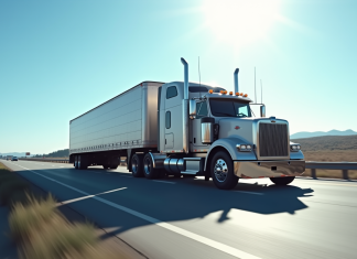 Camion de dépannage lourd en action sur l'autoroute en plein jour