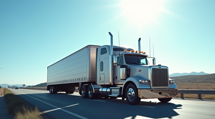 Camion de dépannage lourd en action sur l'autoroute en plein jour