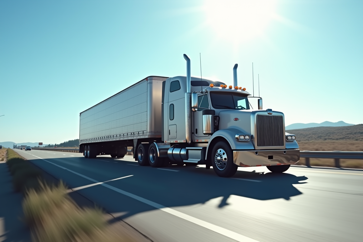 Camion de dépannage lourd en action sur l'autoroute en plein jour