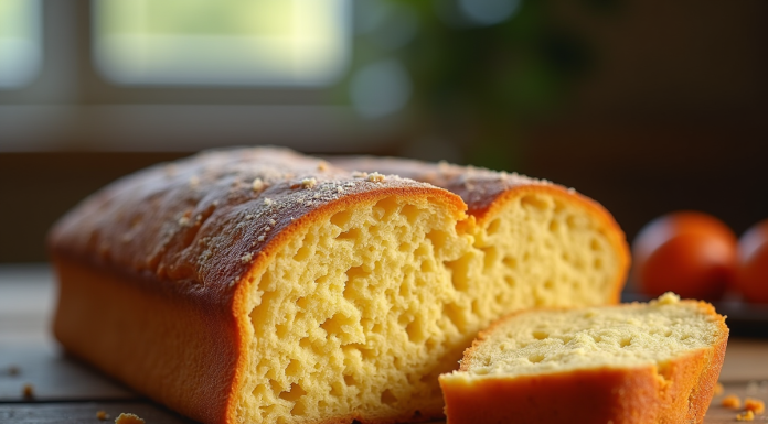 Gâteau gavottes croustillant doré tranché sur table en bois
