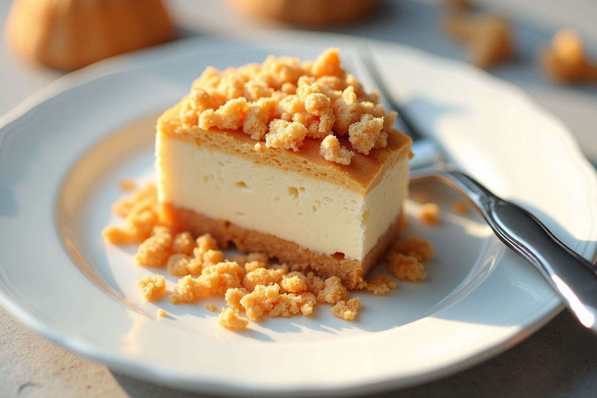 Partie de gâteau gavottes sur assiette blanche avec miettes