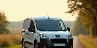 Voiture Peugeot Partner Tepee en campagne ensoleillee