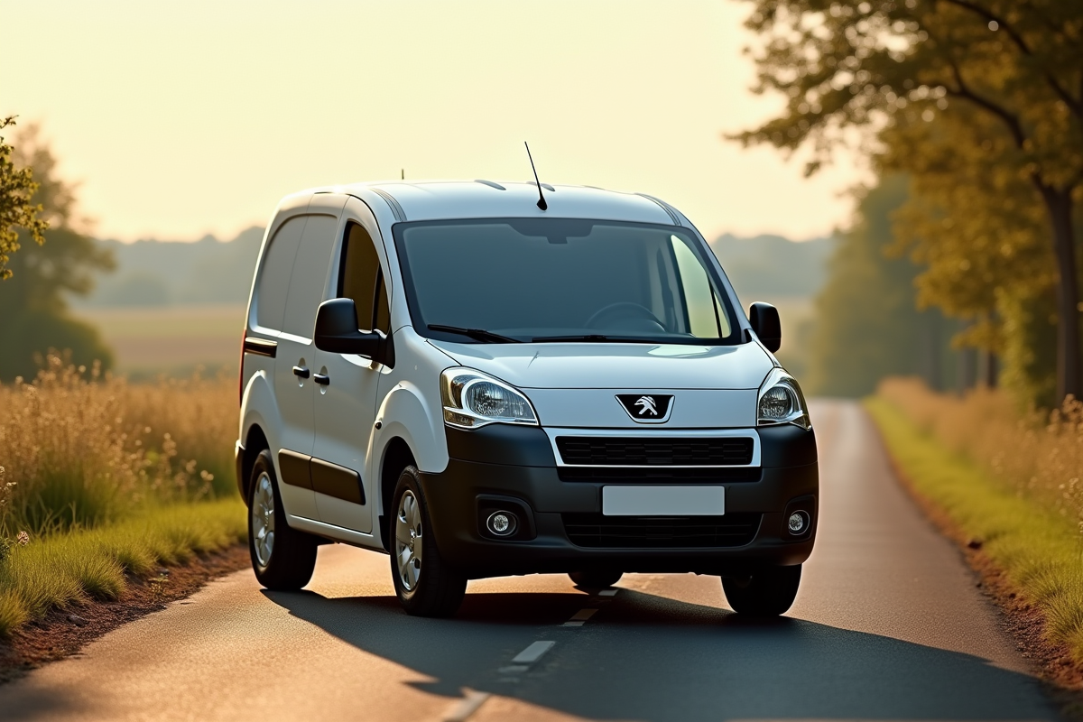 Voiture Peugeot Partner Tepee en campagne ensoleillee