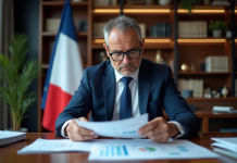 Contrôle de la masse monétaire : Comment et qui le fait en France ? Economiste en costume regardant des rapports financiers français