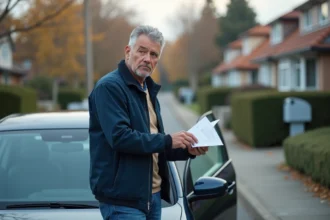 Conducteur inquiet face aux conséquences d'une assurance auto résiliée