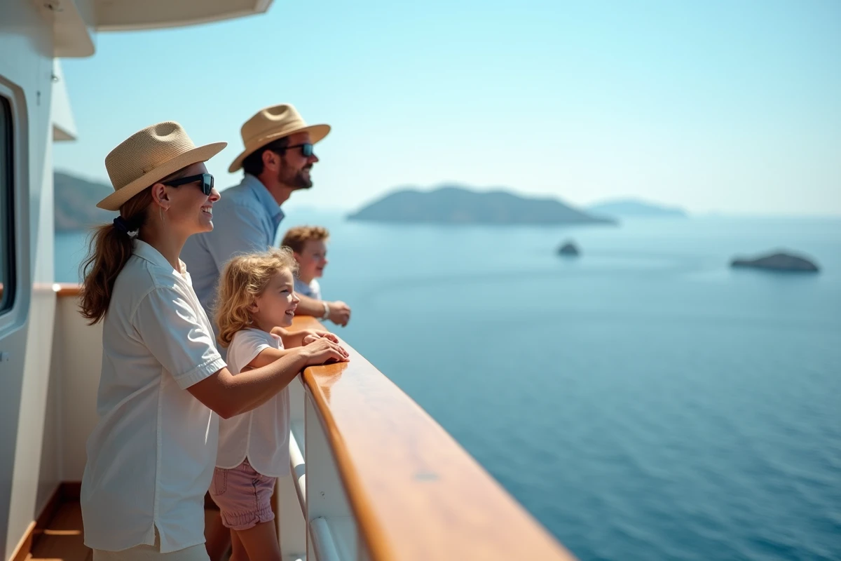 Navire de croisière Costa avec passagers sur le pont en mer