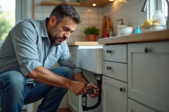Dégorgement d'un évier bouché avec des outils appropriés